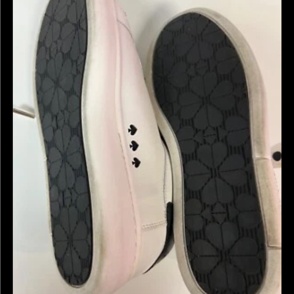 Kate Spade White Leather Sneakers with Polka Dot Ribbon Shoe Size 9.5 - Picture 5 of 6